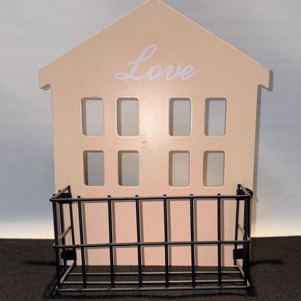 Pink House Shaped Wall Organizer